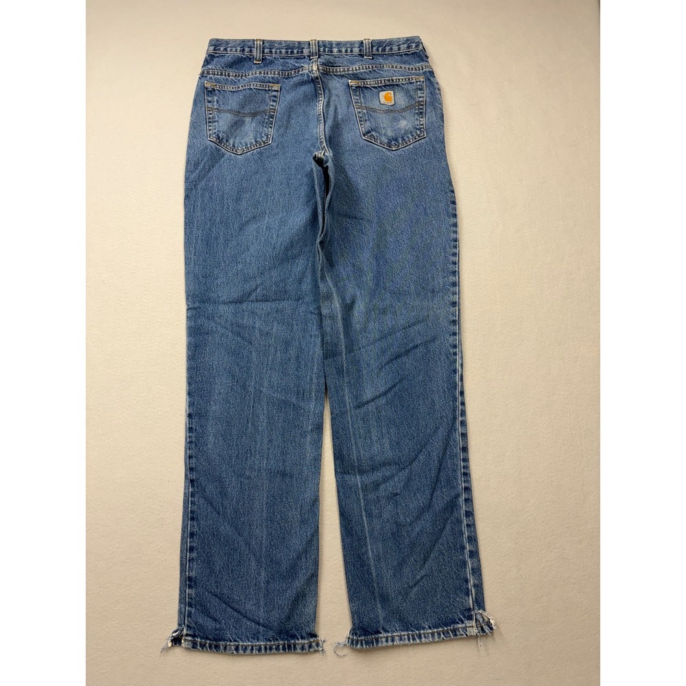 Carhartt Relaxed Fit Jeans Mens 38x36 Blue Denim Straight Leg Work Pants EV32